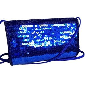 Dolce ( not the designer) Cute Blue Sequin Shoulder Bag Clutch